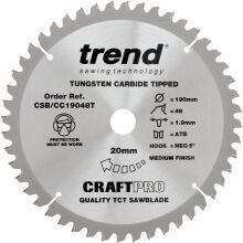 Trend MItre Saw Crosscutting TCT Circular Saw Blade 190mm X 30mm X48T
