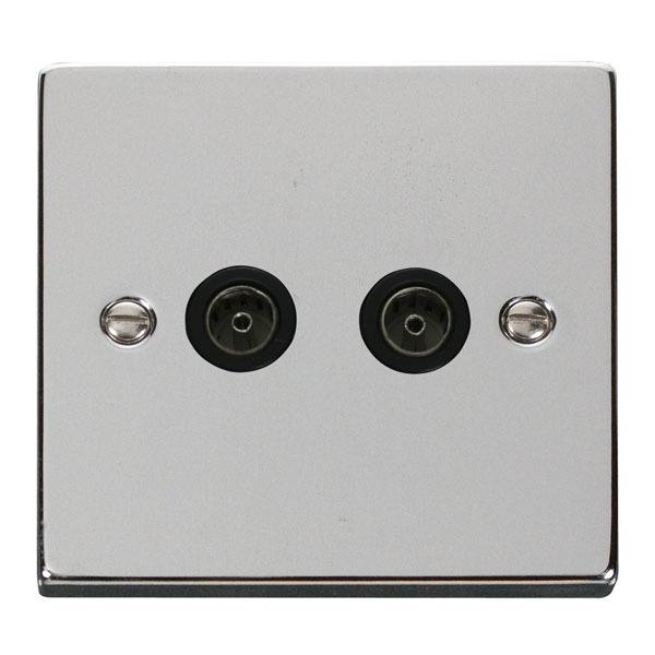 Click VPCH066BK Twin Coaxial Socket Outlet