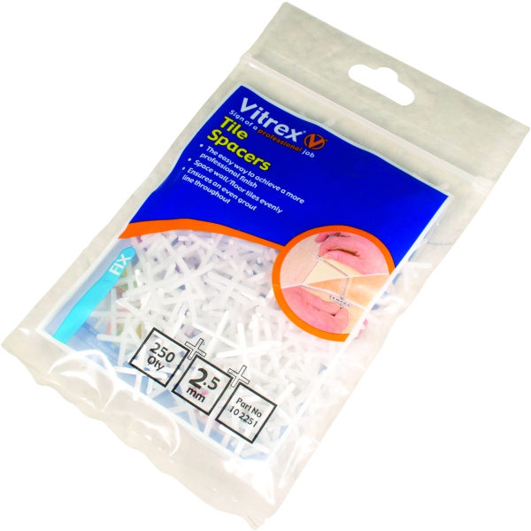 Vitrex Pack of 250 2.5mm Wall Tile Spacer 102251