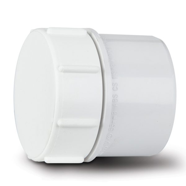 Polypipe Solvent Waste Screwed Access Plug 50mm ABS White
