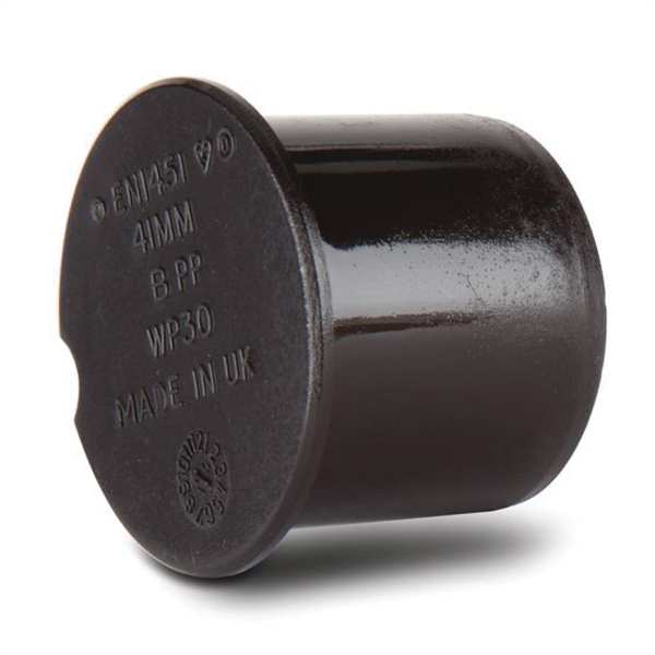 Polypipe Waste Push Fit Socket Plug 40mm Black